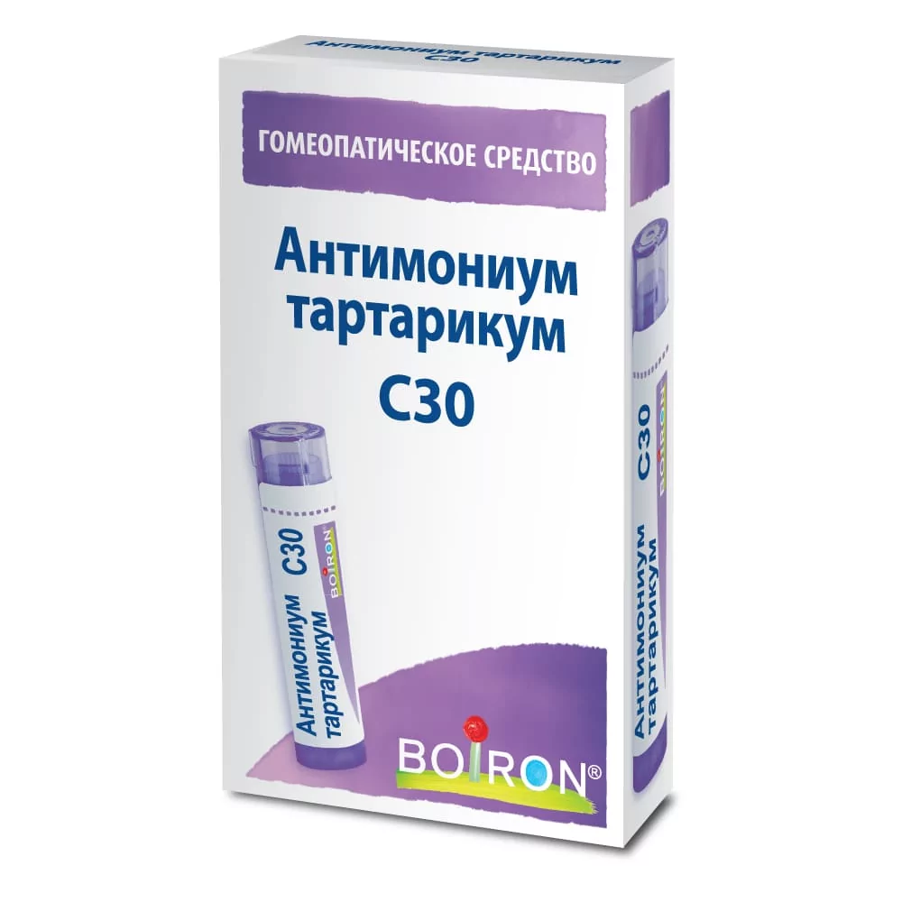 Антимониум тартарикум C30 Буарон, 4 г, гранулы гомеопатические